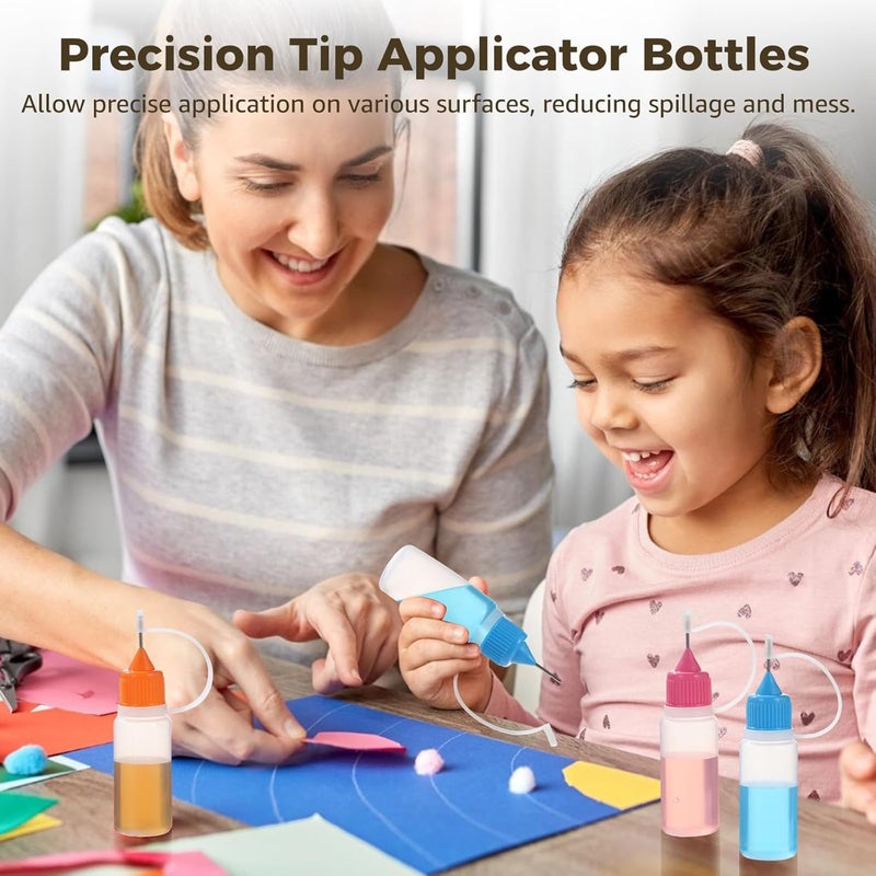 TIMCORR 100Pcs Precision Tip Applicators, 10 ml/0.34 oz Mini Needles Applicator Bottles, Fine Tip Squeeze Glue Bottles, Ideal for Liquid Oil DIY, Quilting, Acrylic Painting, and Craft - Image 3